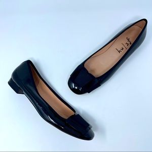 French Sole FS/NY Black Patent Leather Flats Ballet Shoes Size 9.5